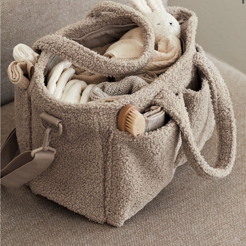 TEDDY FLEECE DIAPER BAG